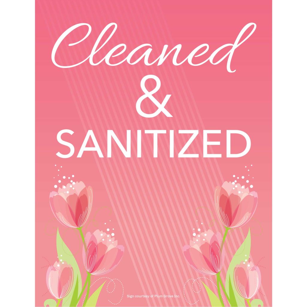 Cleaned & Sanitized Sign