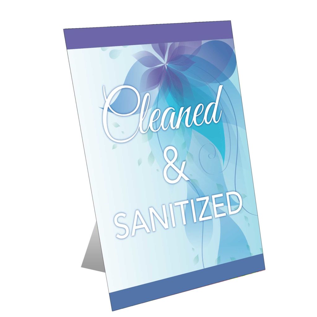 Cleaned & Sanitized Table Top