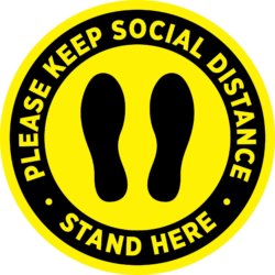 Keep Social Distance, Stand Here Floor Decals