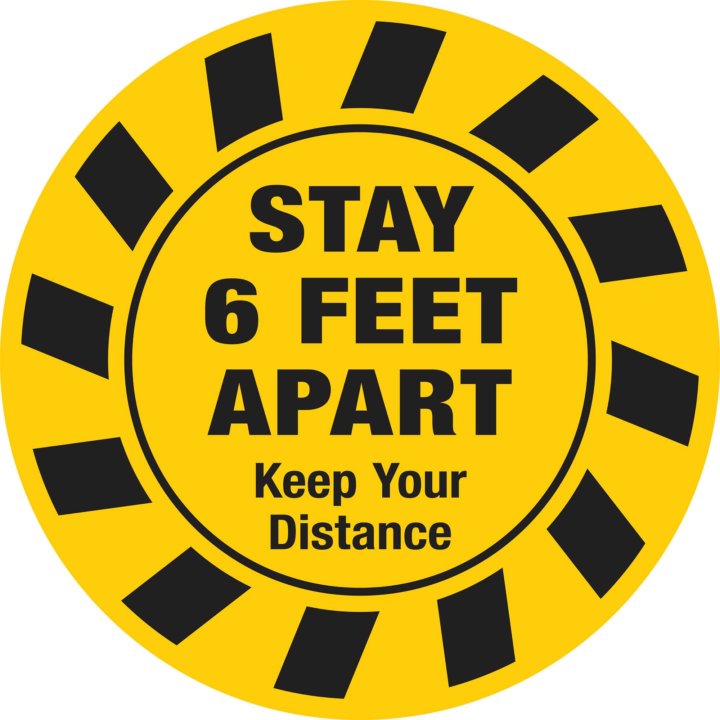 “Stay 6 Feet Apart – Keep Your Distance” Floor Decal | Plum Grove