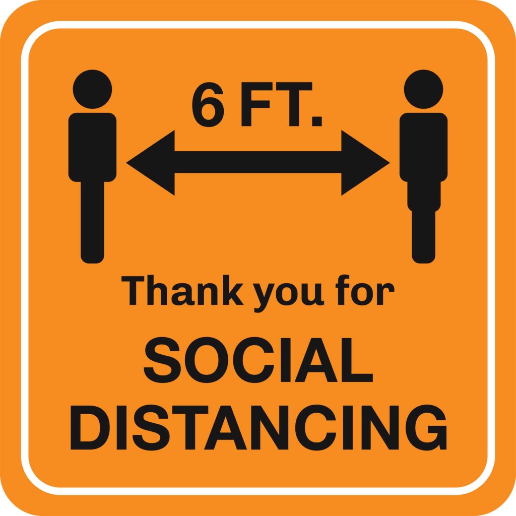 Thank You For Social Distancing Floor Stickers