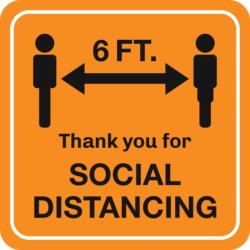 Thank You For Social Distancing Floor Stickers