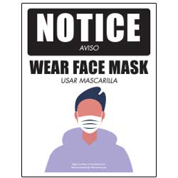 Notice Wear Face Mask Bilingual Spanish