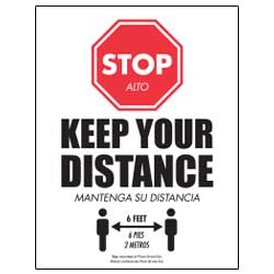 Stop Keep Your Distance Bilingual Spanish