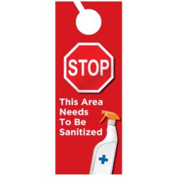 Stop Sanitizer this Area Door Hanger