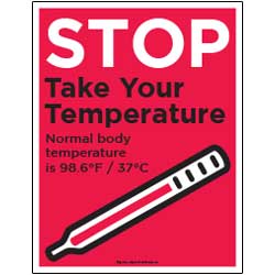 Stop - Take Your Temperature Sign