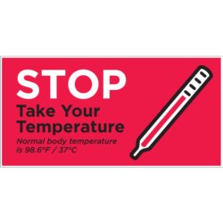 Stop Take Your Temperature Pink Banner