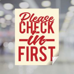 Please Check In First Window Decal