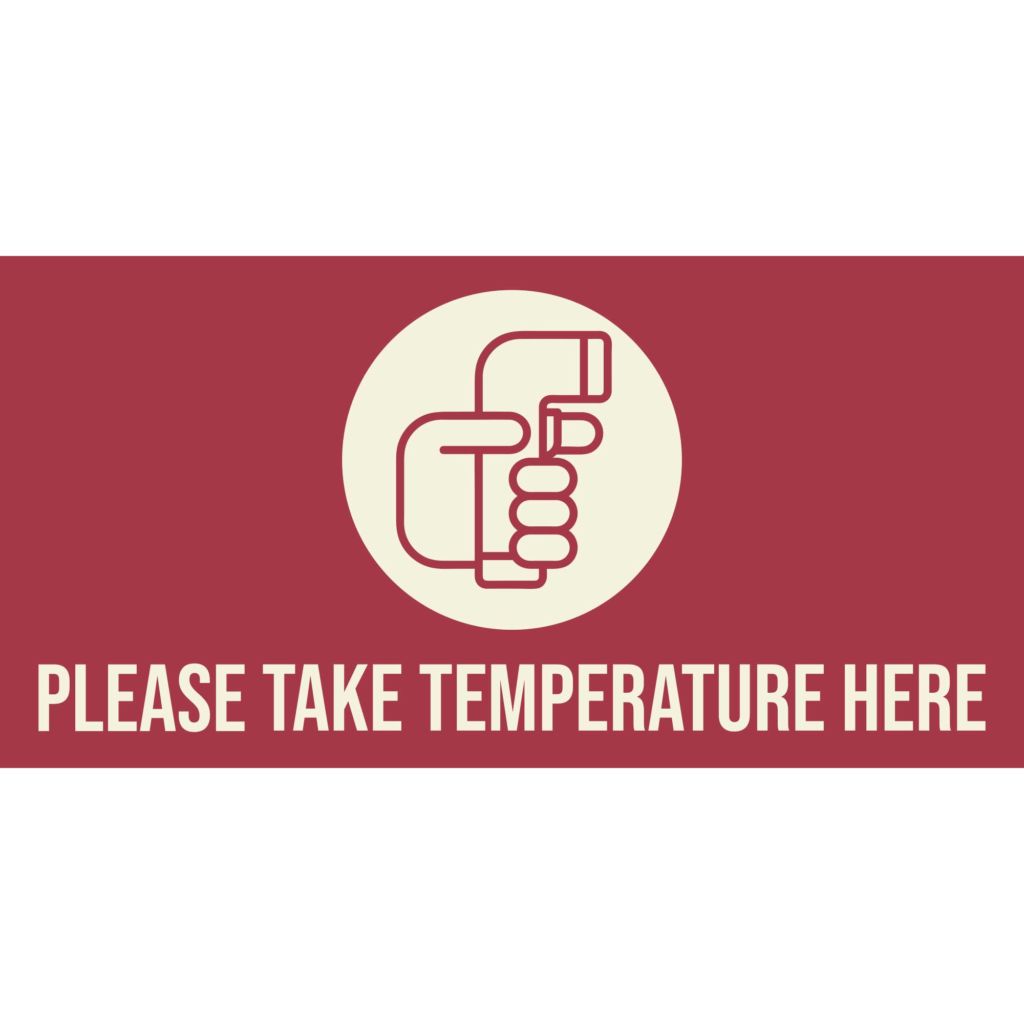Please Take Temperature Here Banner