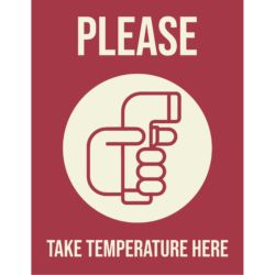 Please Take Temperature Here Poster