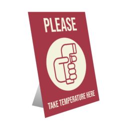 Take Temperature Here Table Top Sign