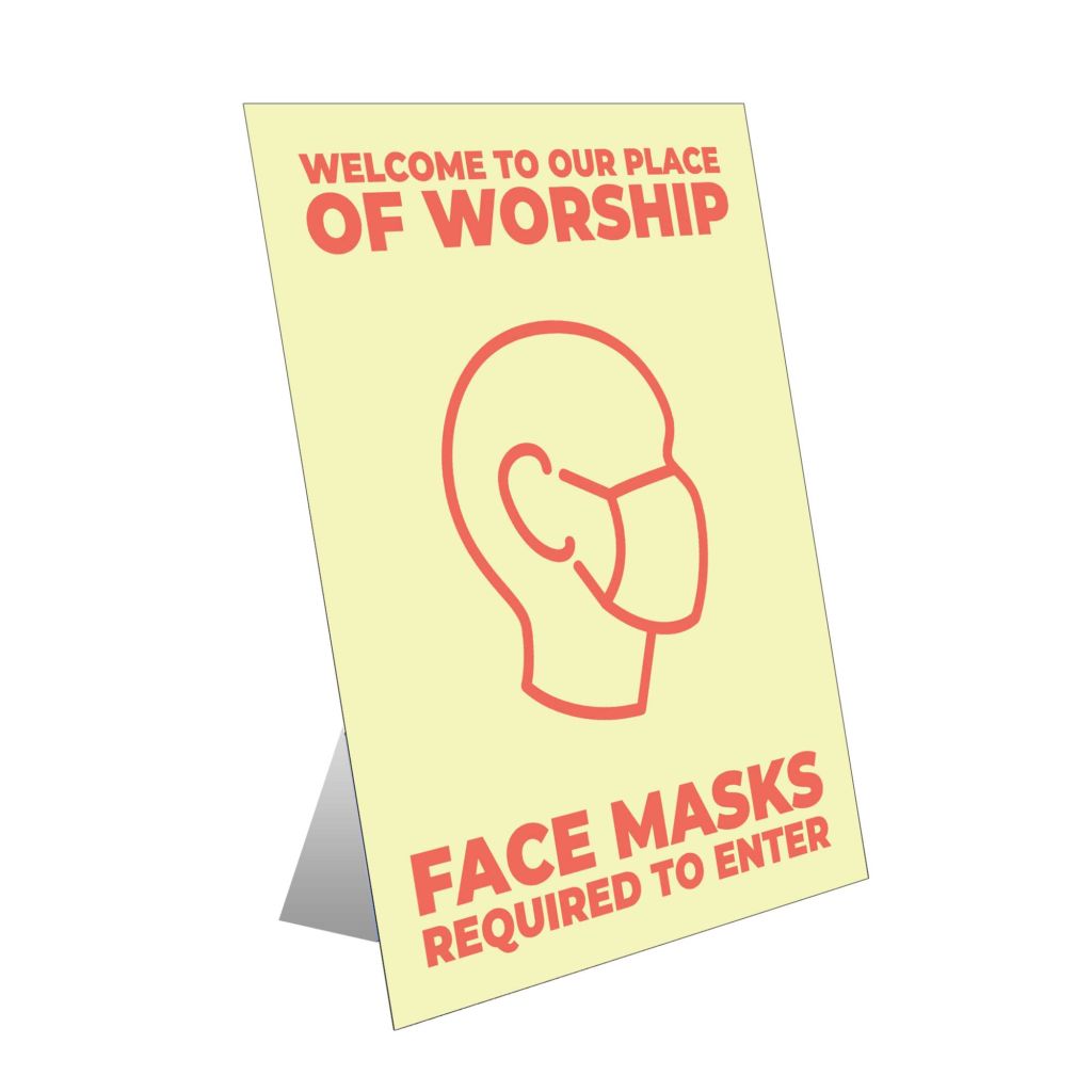 Face Masks Required Table Top Sign