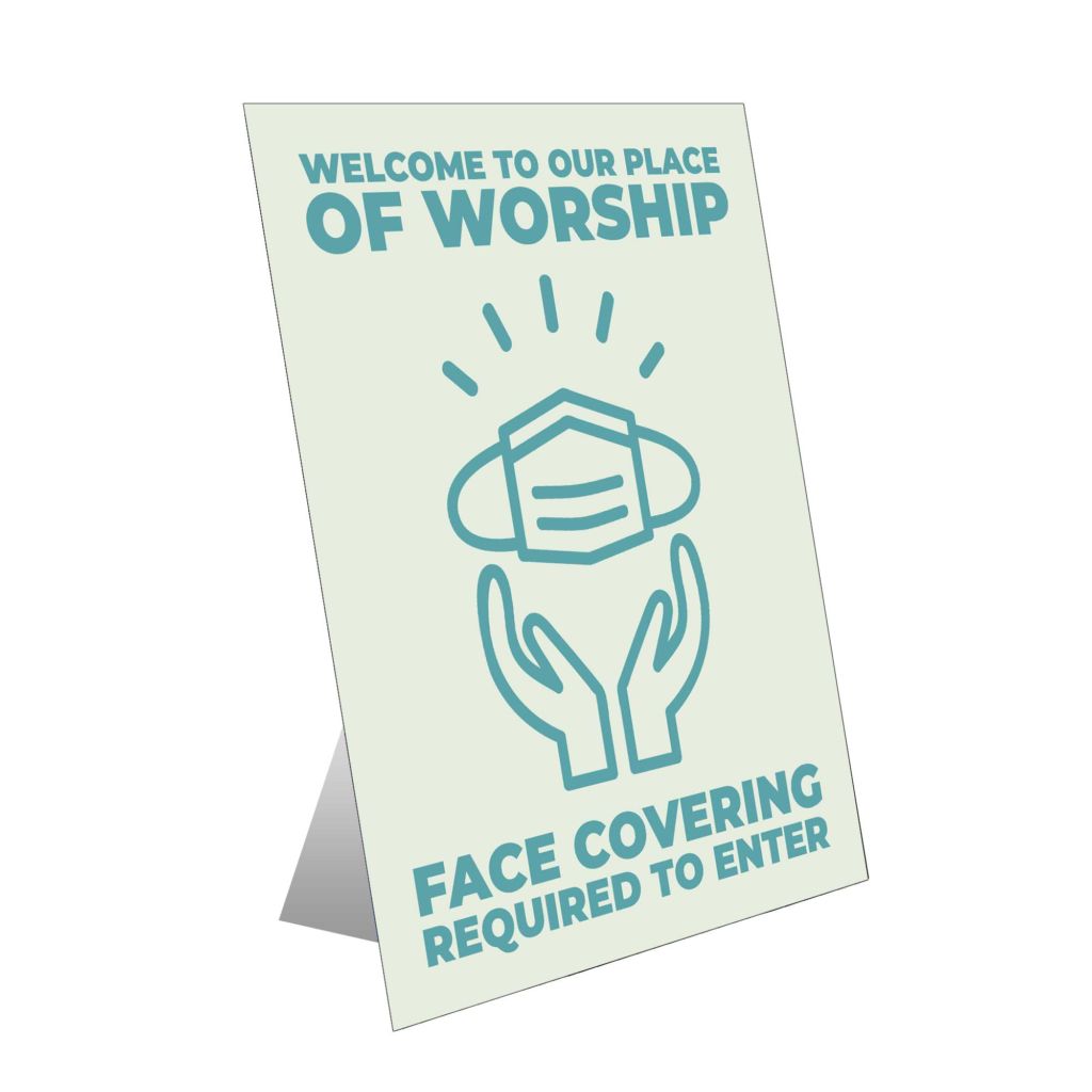 Face Covering Required Table Top Sign