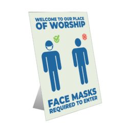 Face Masks Required Table Top Sign