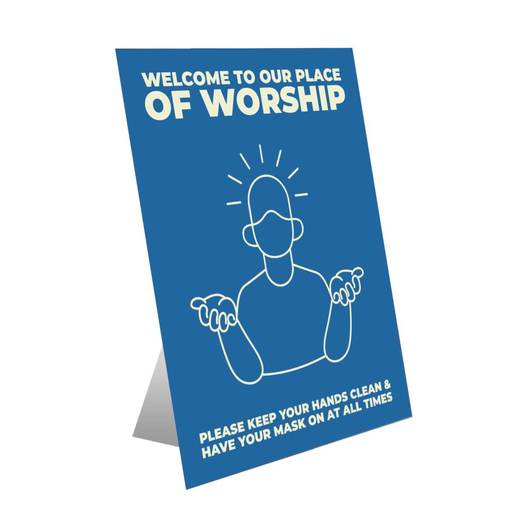 Clean Hands & Wear Face Mask Tabletop Sign