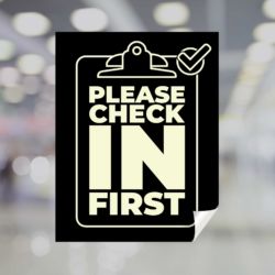 Please Check In First (Clipboard) Window Decal