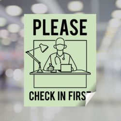 Please Check In First (Medical) Window Decal