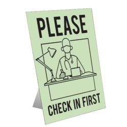 Please Check In First (Medical) Table Top Sign