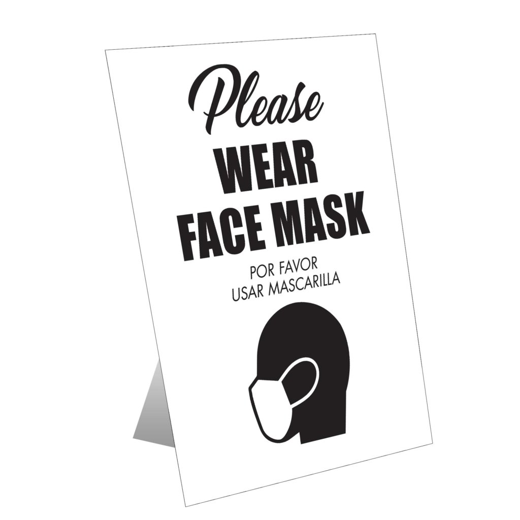Please Wear Face Mask Table Top Sign