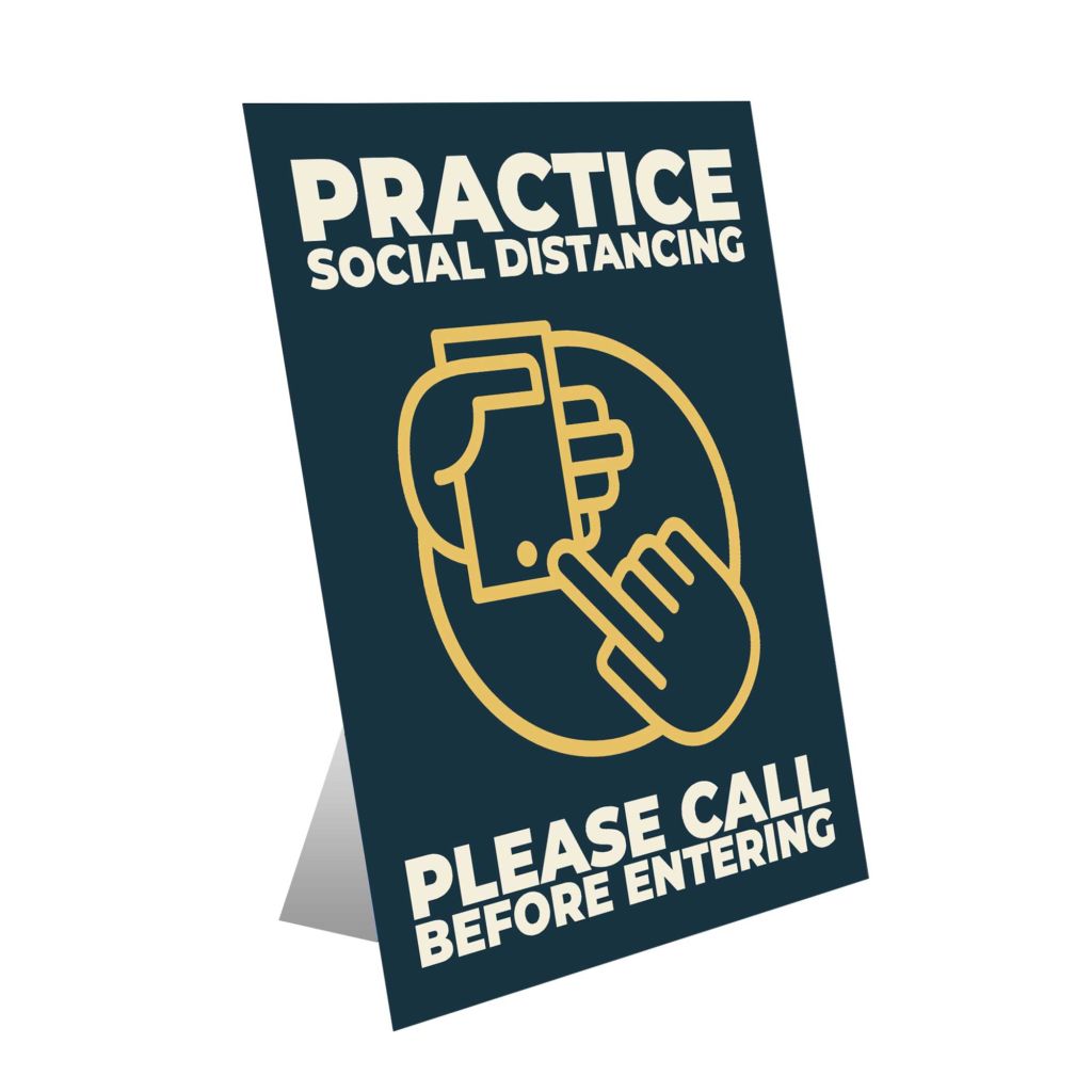 Practice Social Distancing Table Top Sign