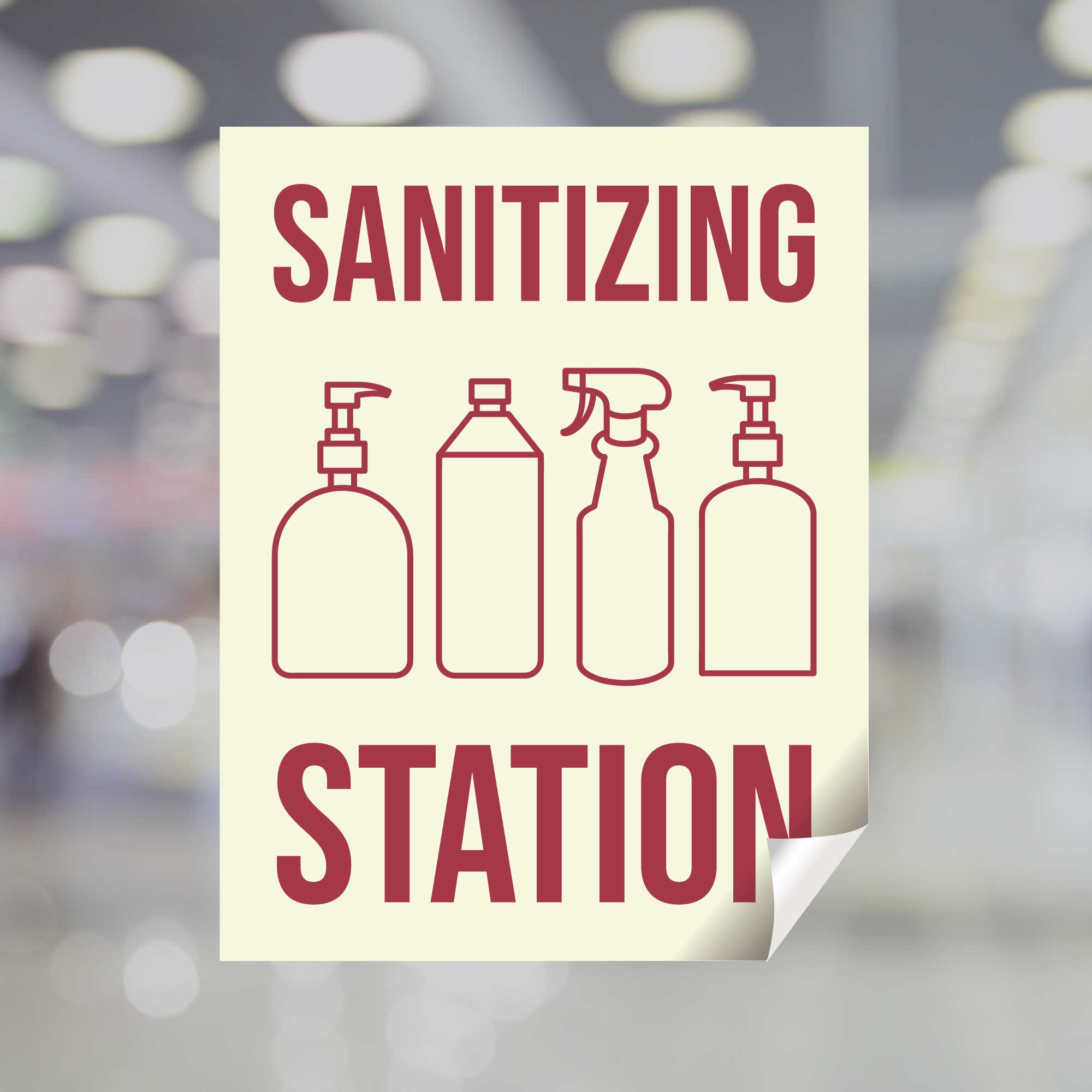 Sanitizing Station Window Cling