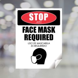 Stop - Face Mask Required Window Decal