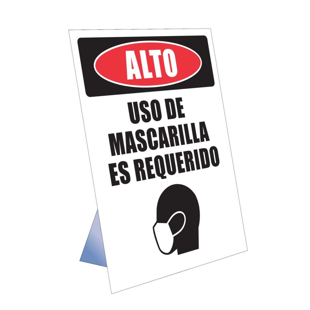 Alto – Uso De Mascarilla Es Requerido Table Top Sign