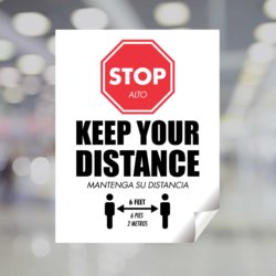 Stop - Keep Your Distance Window Decal