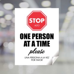 Stop - One Person At A Time Please Window Decal