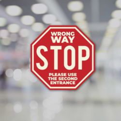 Stop - Wrong way Window Decal