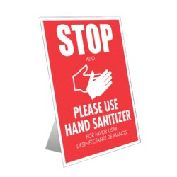 Stop – Please Use Hand Sanitizer Table Top Sign