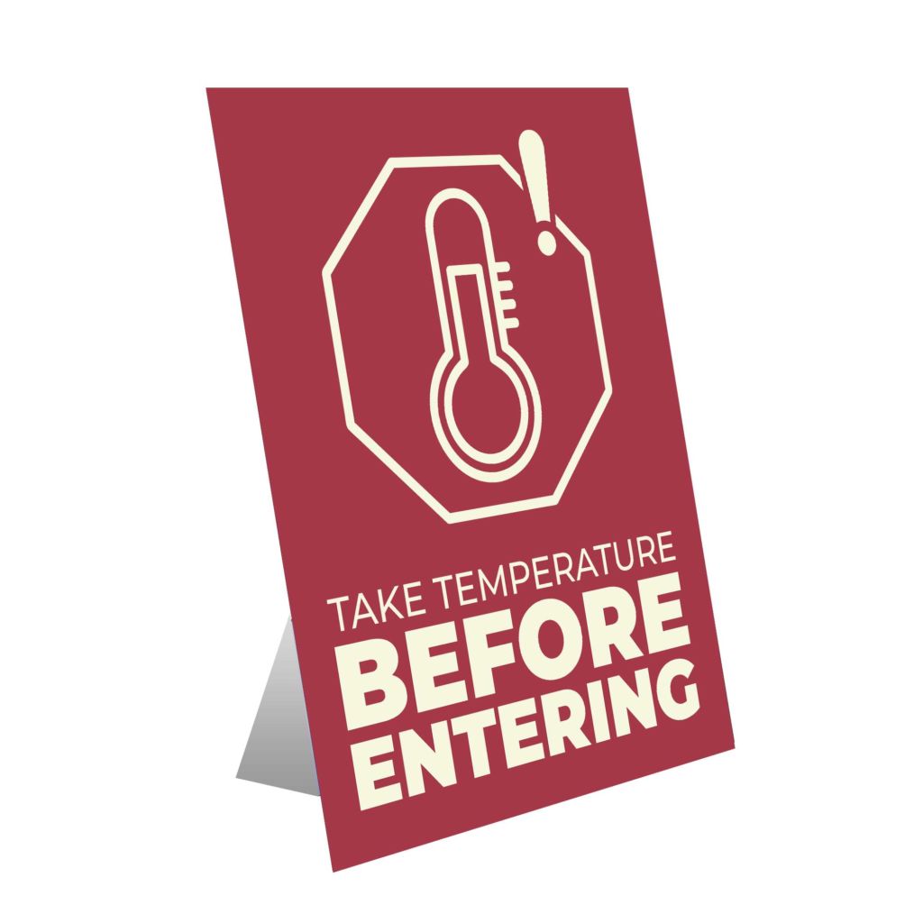 Take Temperature Table Top Sign