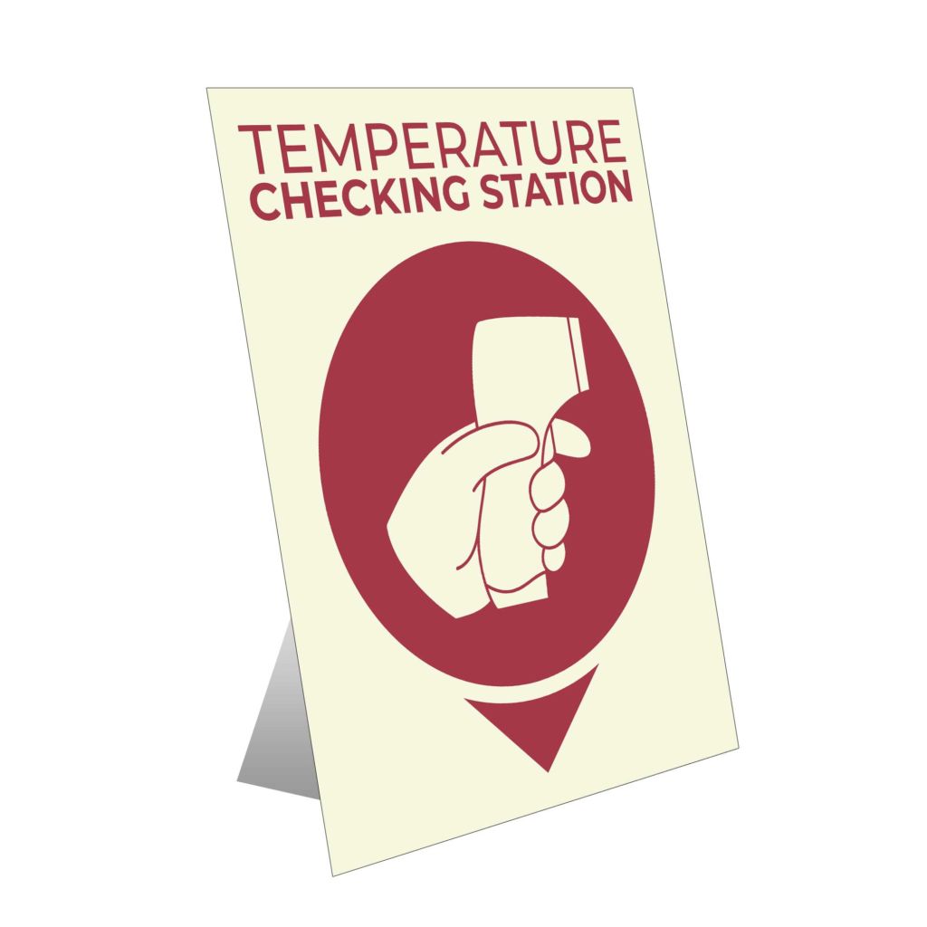 Temperature Checking Table Top Sign