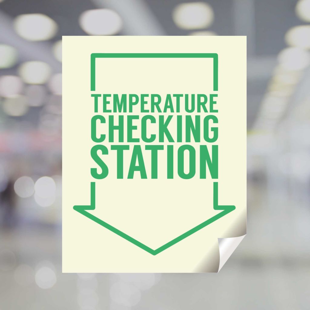 Temperature Checking Station Window Cling
