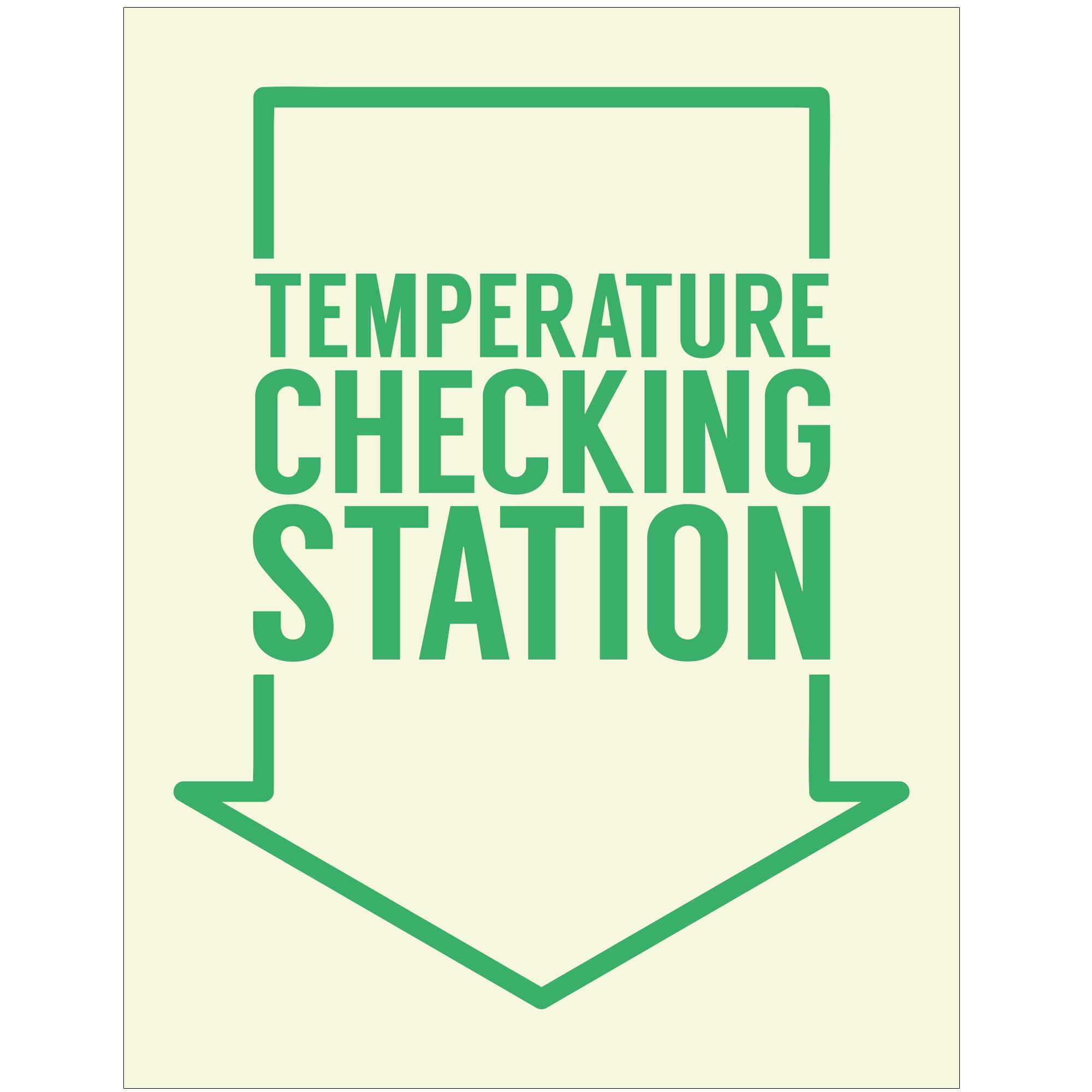 "Temperature Checking Station" Poster with Arrow Plum Grove
