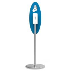 Hand Sanitizer Stand with Dispenser and Elliptical Sign