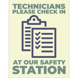 Technicians Please Check In Posters
