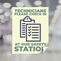 Technicians Please Check In Window Decal