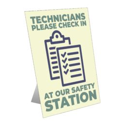 Technicians Please Check Table Top Sign