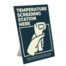 Temperature Screening Station Here Table Top Sign