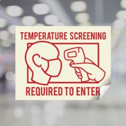 Temperature Screening Required To Enter Window Decal