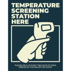 Temperature Screening Station Here Floor Sticker