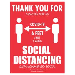 Thank You for Social Distancing Bilingual Spanish