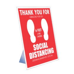 Thank You For Social Distancing Table Top Sign