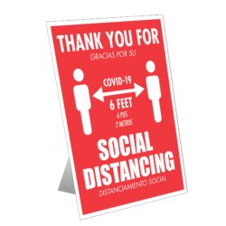 Thank You - COVID-19 For Social Distancing Table Top Sign