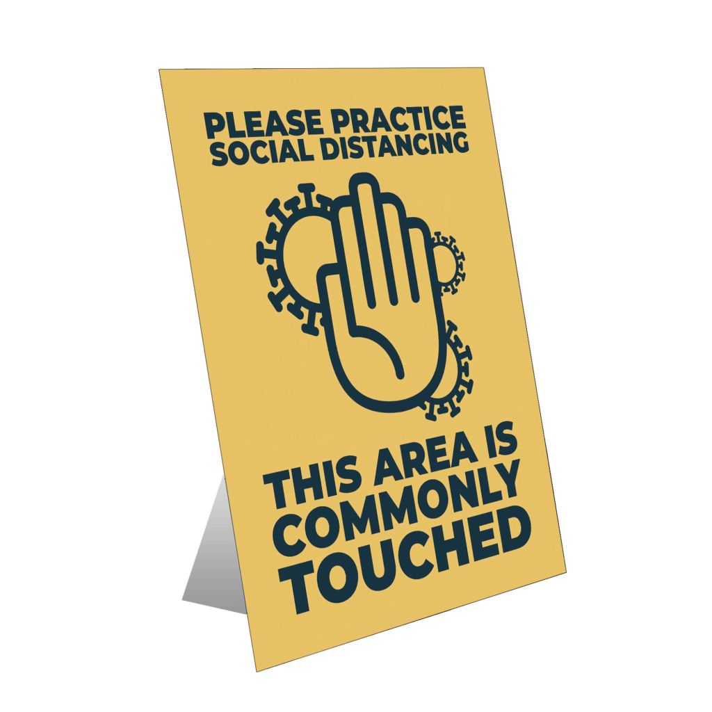 Please Practice Social Distancing Table Top Sign