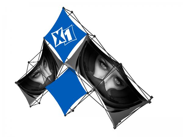 X1 10ft* - 6 Quad A Pyramid Fabric Pop-Up Display