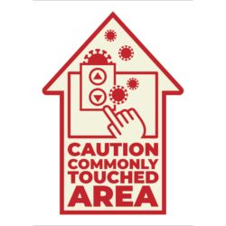 Caution - Commonly Touched Area Floor Decal