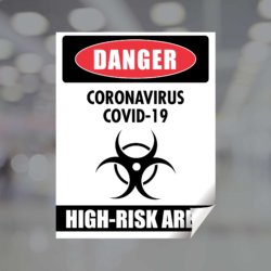 DANGER COVID-19 Coronavirus Window Cling