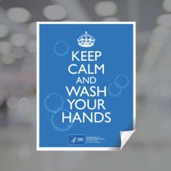 Keep Calm, Wash Hands Window Cling